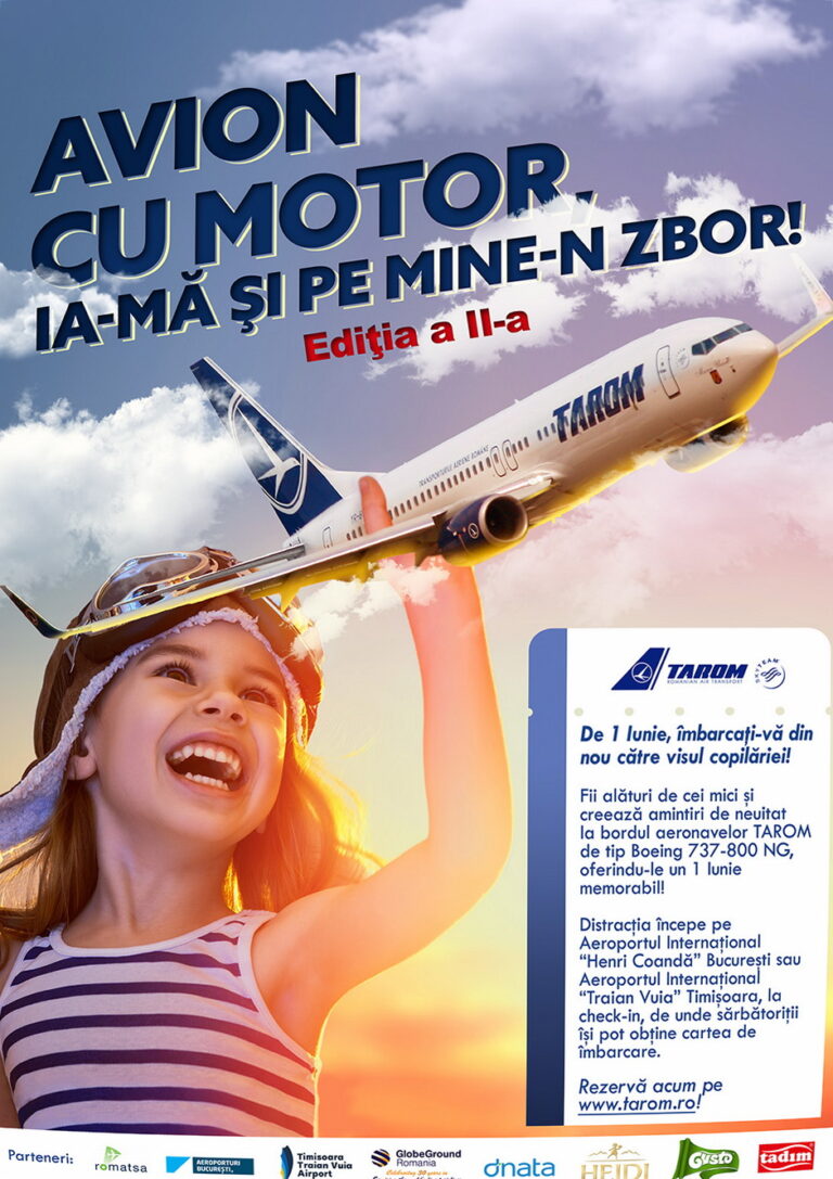 De 1 iunie Tarom revine cu o surpriză pentru cei mici