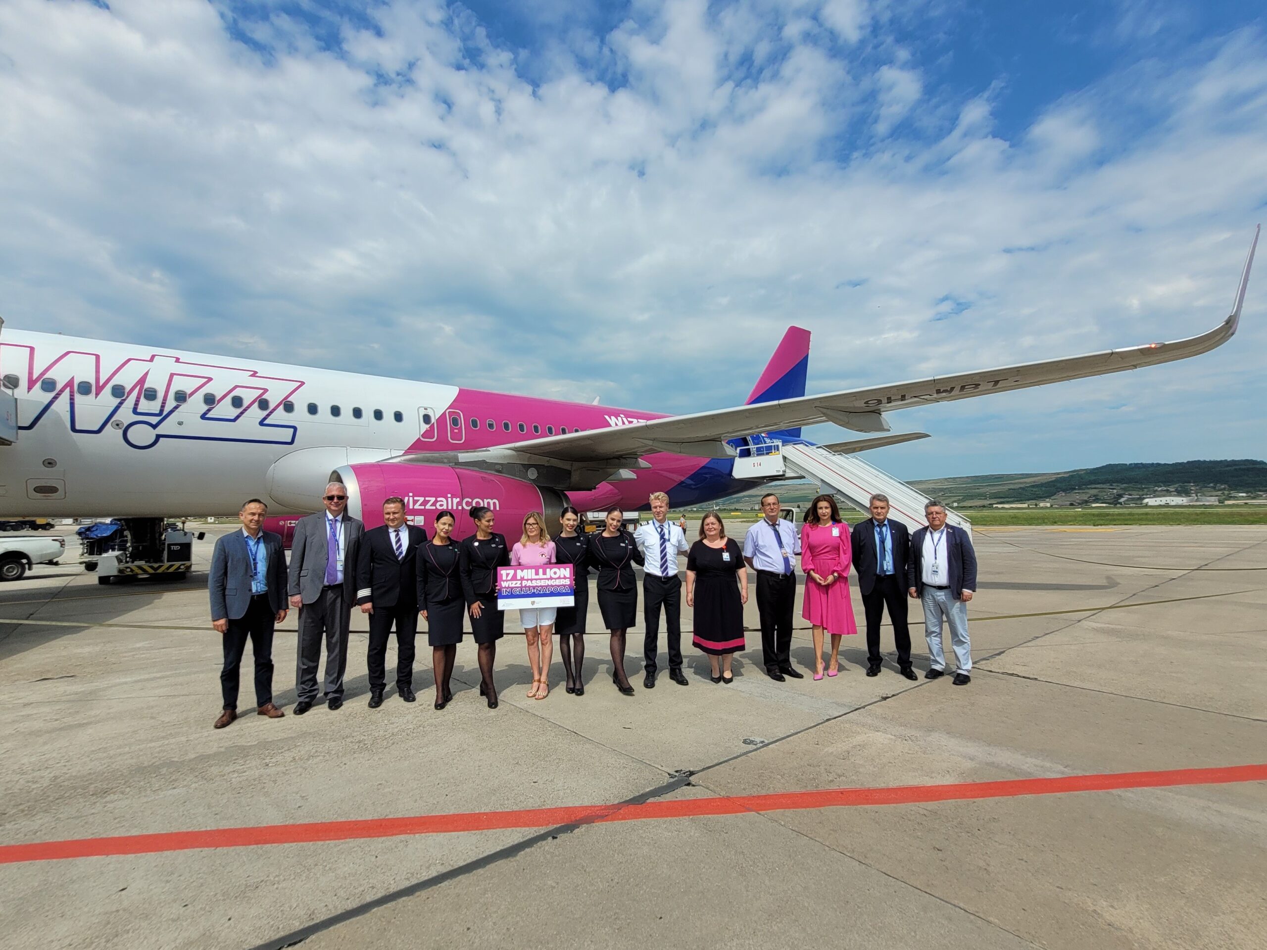 5 iulie 2023 - Wizz Air aniversează 17 milioane de pasageri la Cluj-Napoca
