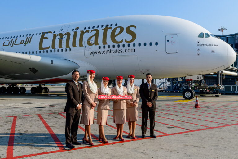 Emirates sărbătorește 10 ani de zboruri directe între Milano și New York