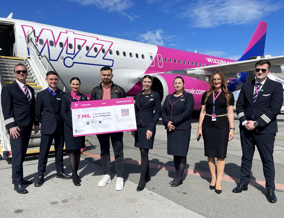 O zi importantă pentru reprezentanții companiei aeriene Wizz Air la Timișoara