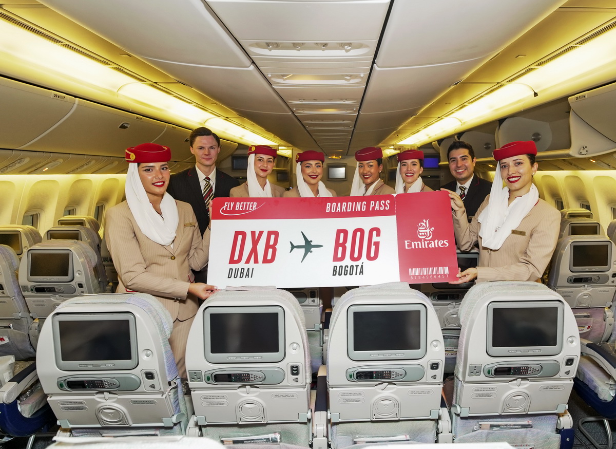 Emirates a început zborurile spre capitala Columbiei