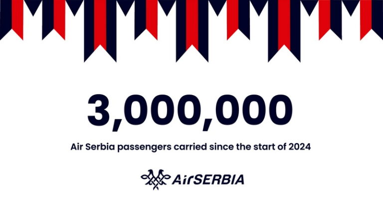 Air Serbia depășește astăzi un nou prag privind numărul de pasageri