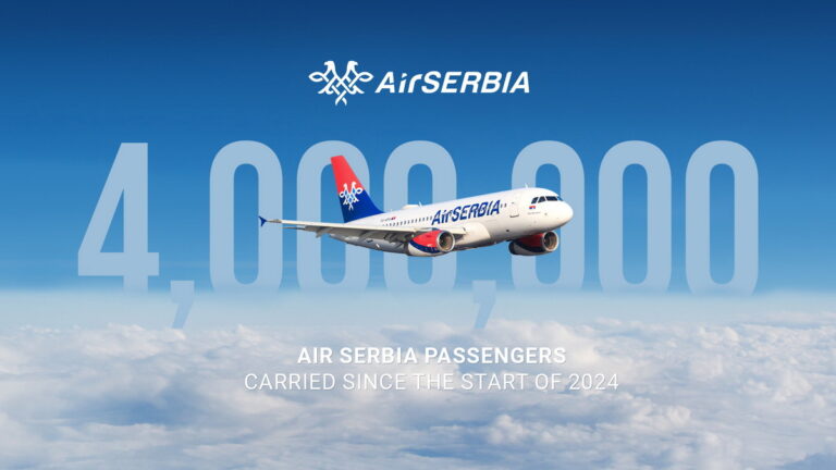 Air Serbia a depășit astăzi un nou prag privind numărul de pasageri