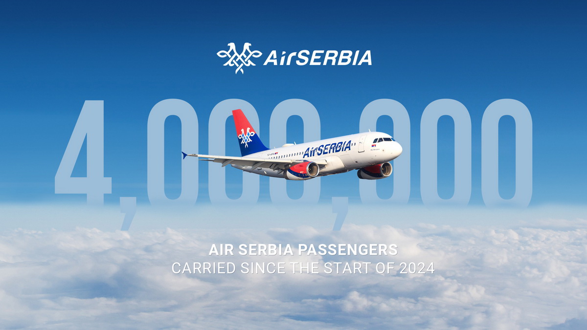 Air Serbia a depășit astăzi un nou prag privind numărul de pasageri