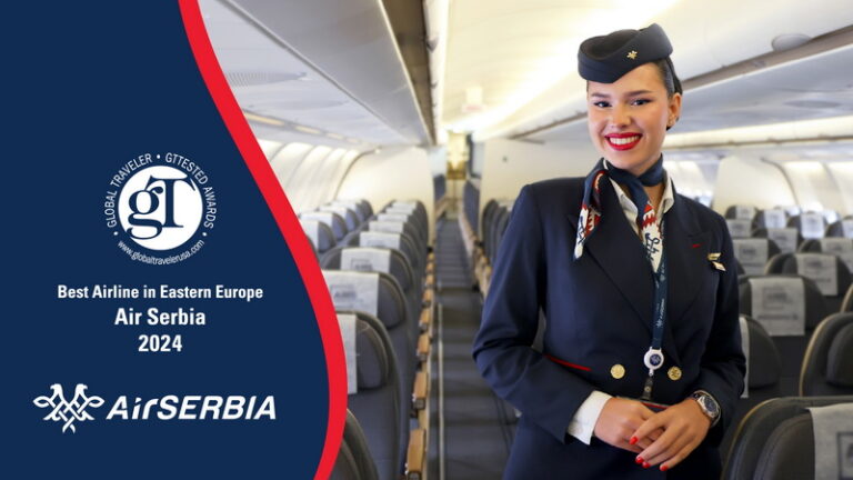 Air Serbia este desemnată cea mai bună companie din Europa de Est de către Global Traveler’s