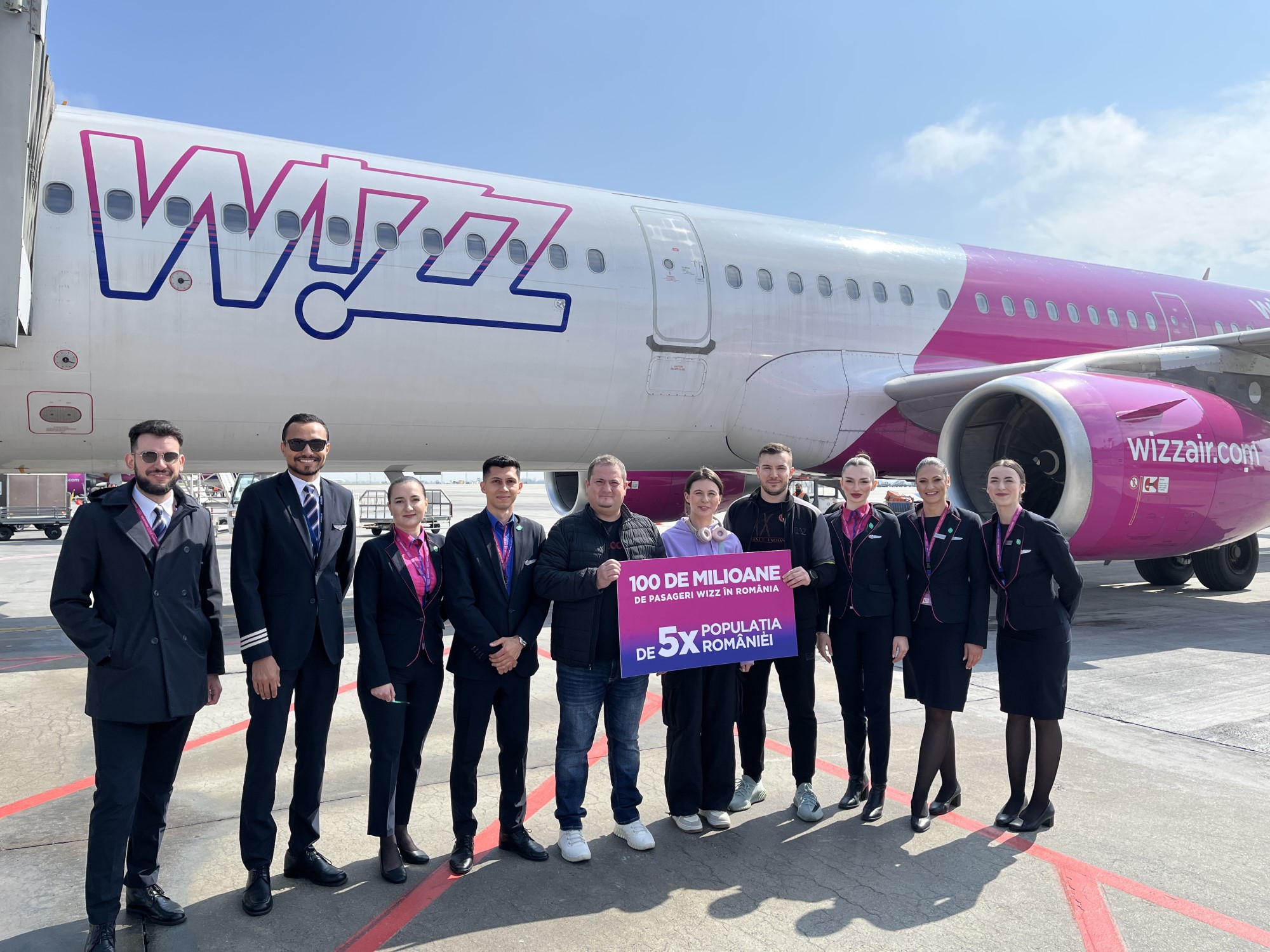 Wizz Air sarbatoreste 100 de milioane de pasageri in Romania