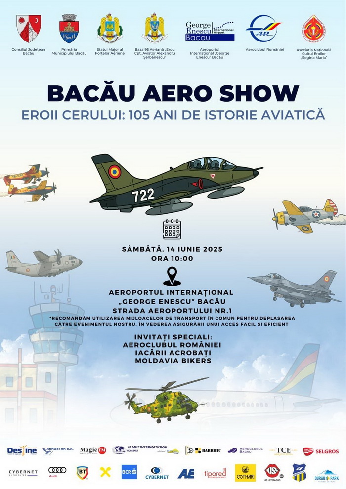 Baza 95 Aeriană Bacău vă așteaptă la mitingul aviatic
