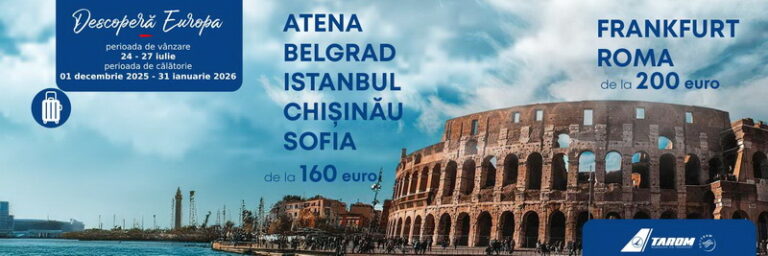 Explorează unele dintre cele mai captivante destinații europene cu Tarom