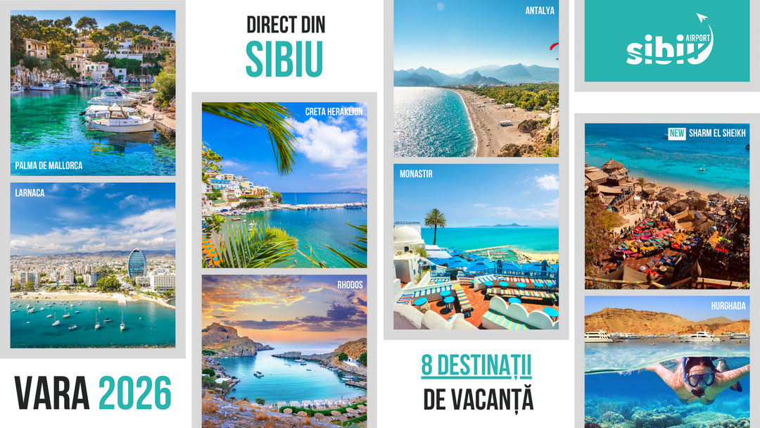 Noutăți de la Aeroportul Internațional Sibiu pentru sezonul estival 2026